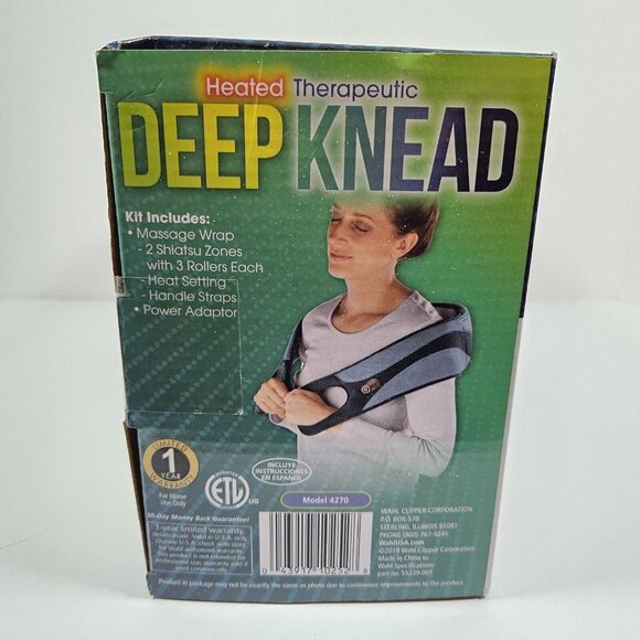 Wahl Deep Knead Heated Massage Therapy Wrap Back Shoulder Pain Relief Model 4270 - Picture 2 of 7